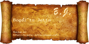 Bogáts Jetta névjegykártya